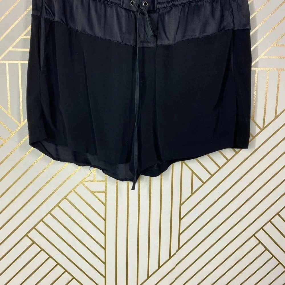 Vince Lace Up Silky Drawstring‎ Shorts Black